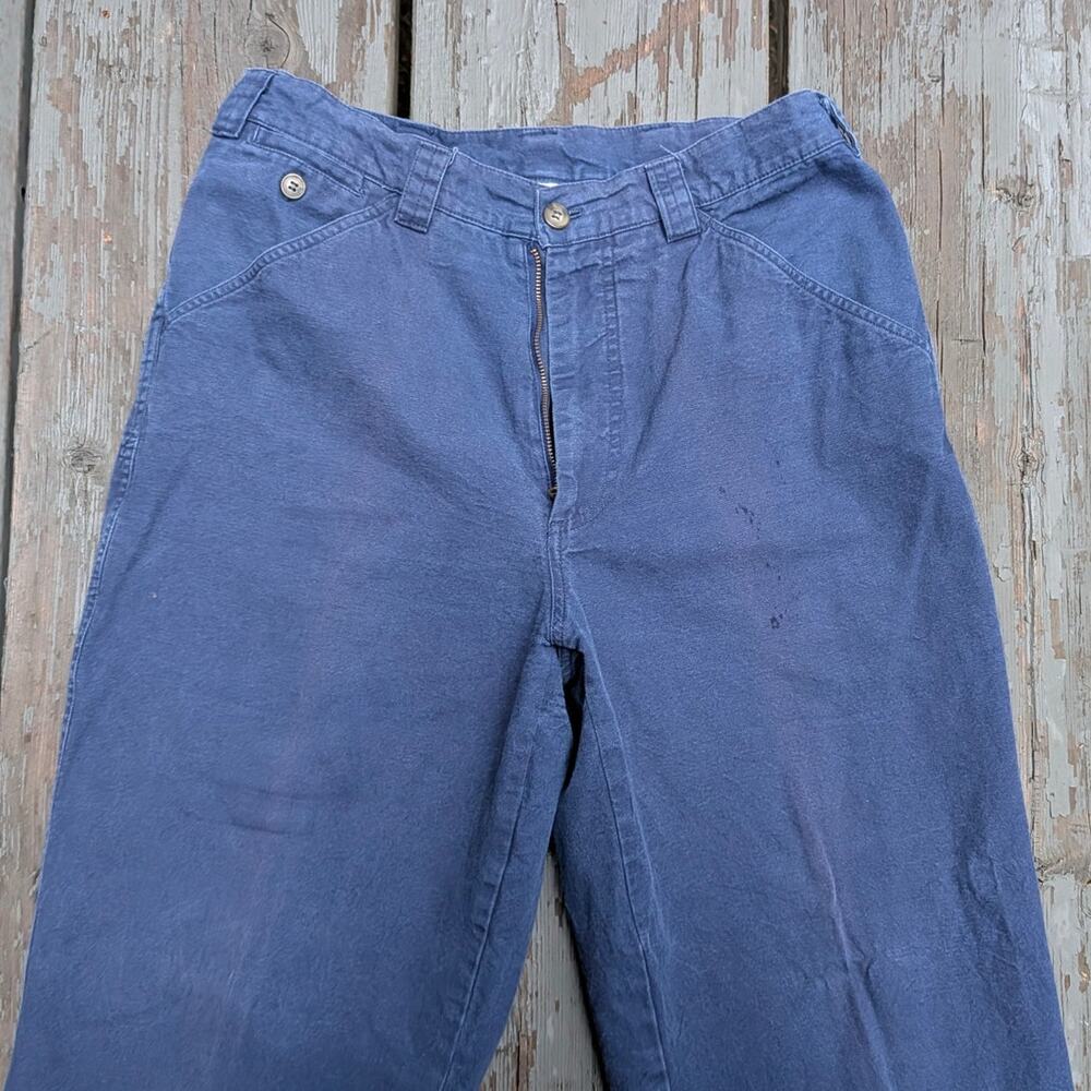 Vintage 80s The North Face Canvas Pants Mens 32 Navy Blue Sun Faded Made USA